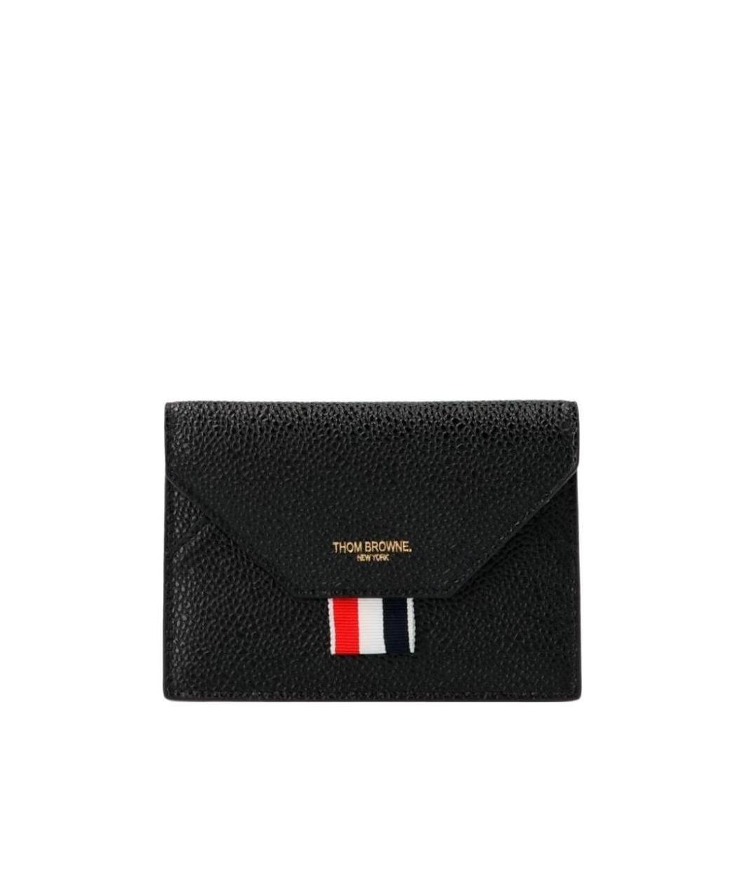 Thom Browne Rwb Stripe Compact Wallet In Black