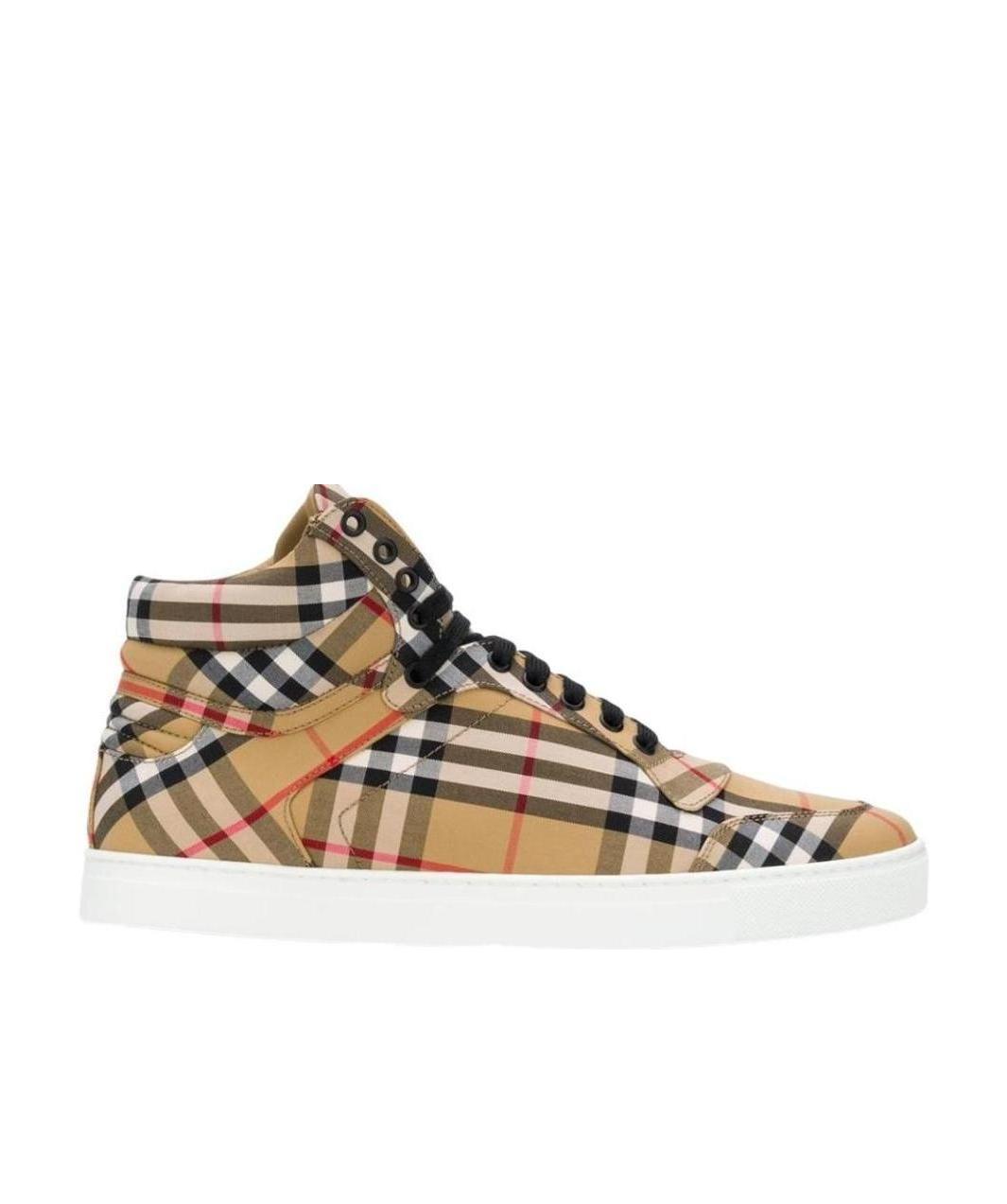 Burberry Check Sports High-top Skate Shoes In Multicolor