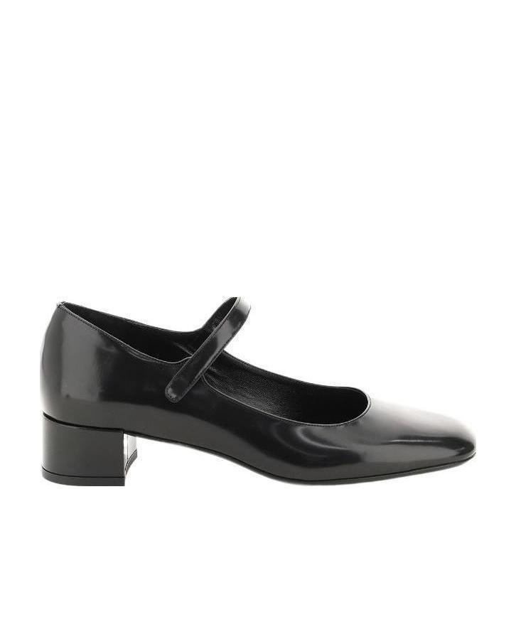 By Far Ginny 45mm Leather Mary Jane Pumps In Black