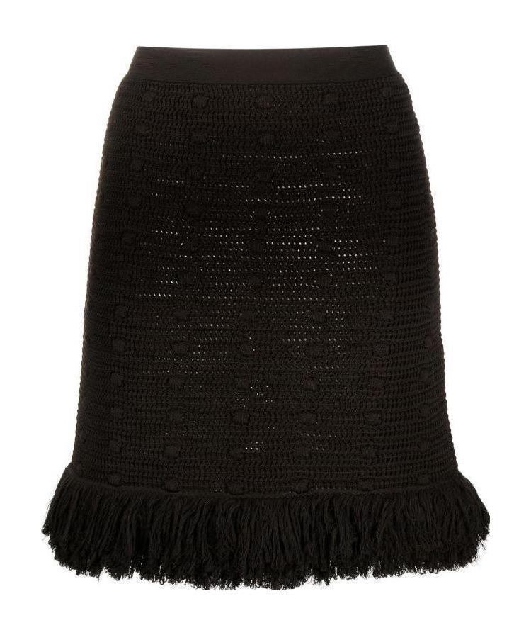 Shop Bottega Veneta Polka Dot Knitted Skirt In Black