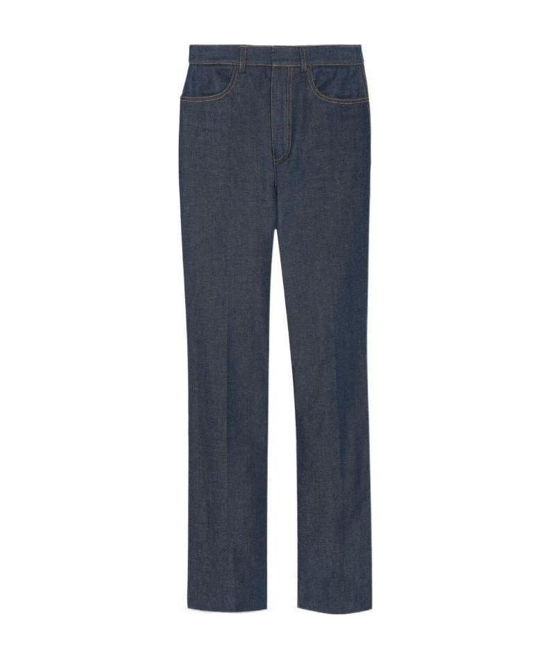 Saint Laurent High-waisted Bootcut Jeans In Blue