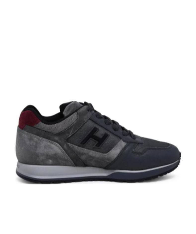 Hogan Sneaker H321 In Pelle Liscia E Suede In Black