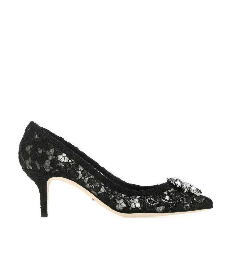 Dolce & Gabbana Bellucci 90 Crystal-embellished Pumps In Taormina Lace In Blue