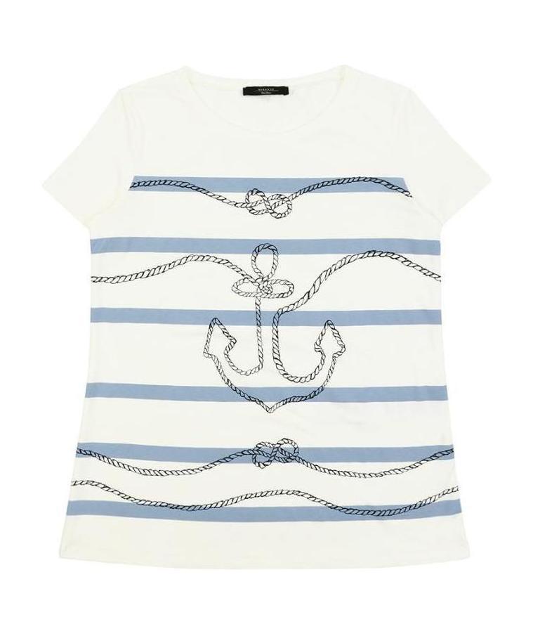 Weekend Max Mara T-shirt With Round Neck And Short Sleeves In White
