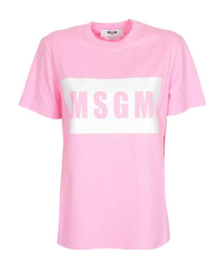 Msgm Logo-print Cotton T-shirt In Pink