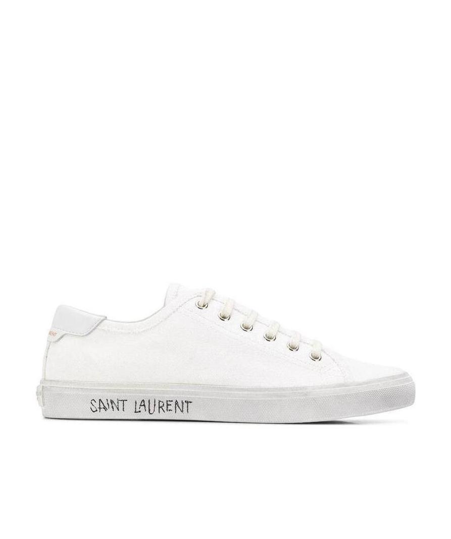 Saint Laurent White Malibu Sneakers In White