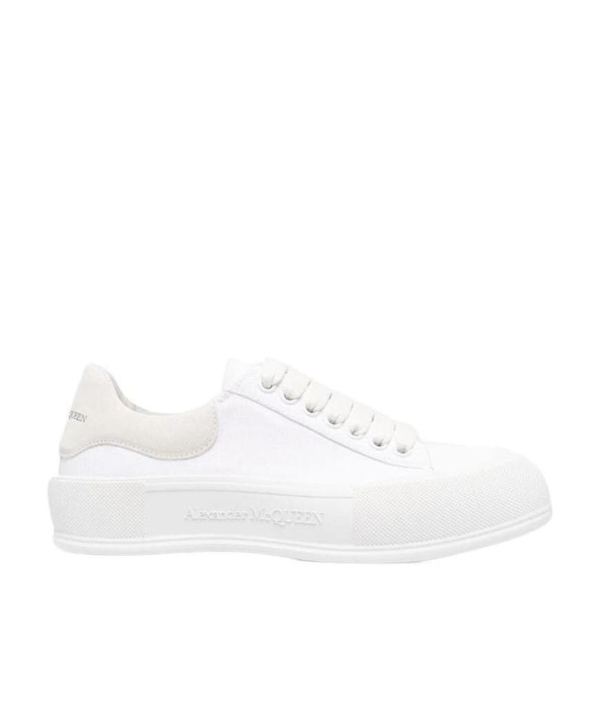 Alexander Mcqueen Deck Plimsoll Lace-up Sneakers In White