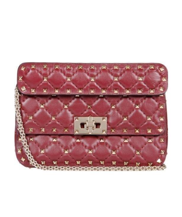 Valentino Small Size Studs Decorate Handbags In Red