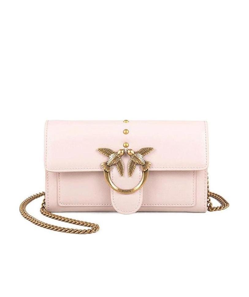 Pinko Love Chain Wallet In Pink