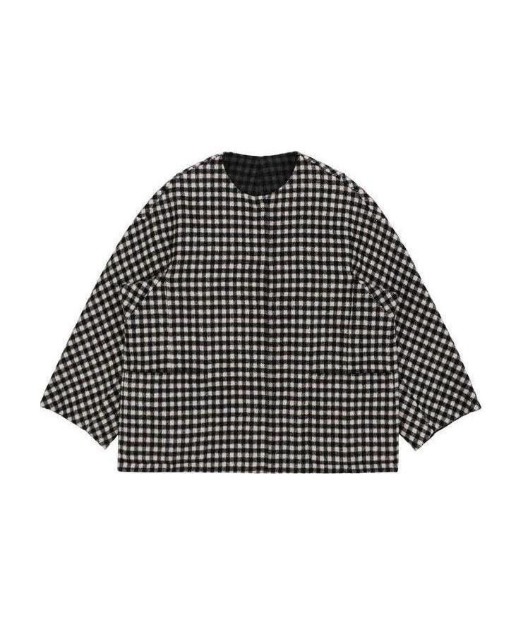 Weekend Max Mara Plaid Double-sided Short Coat In Black