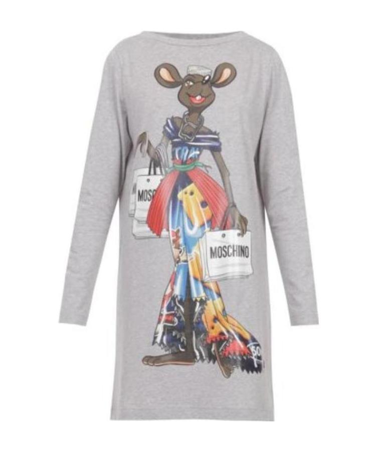 Moschino Printed Dress In Gray