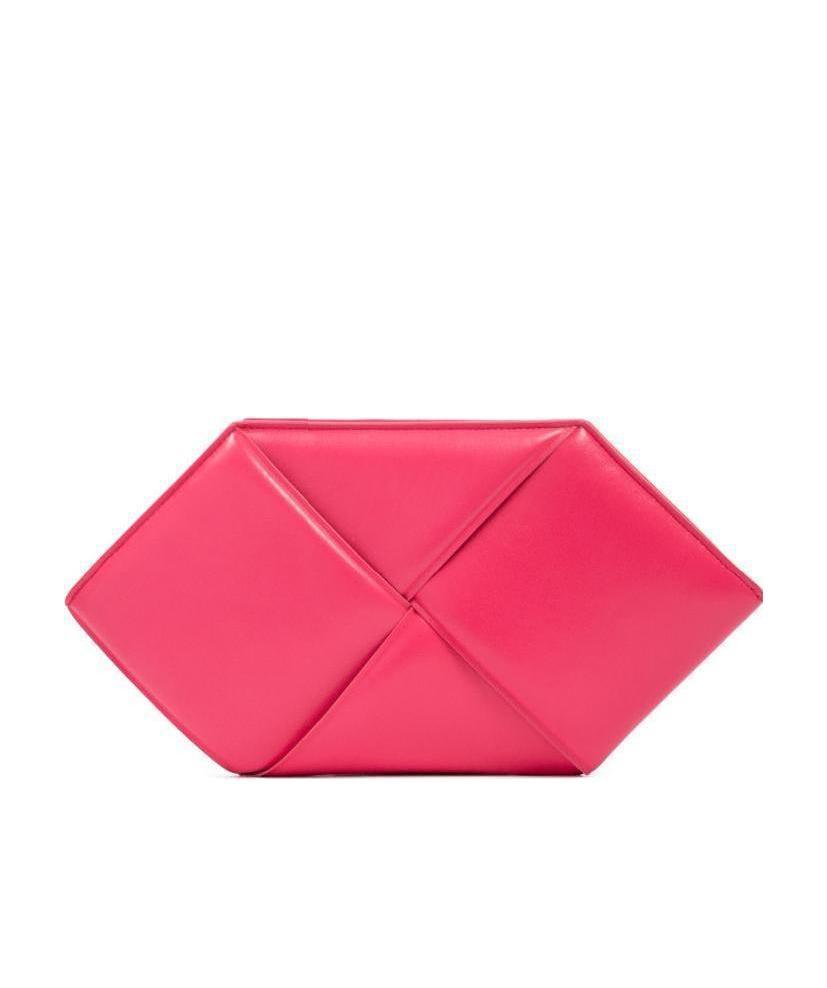 Bottega Veneta Maxi Intrecciato Zipped Clutch In Red