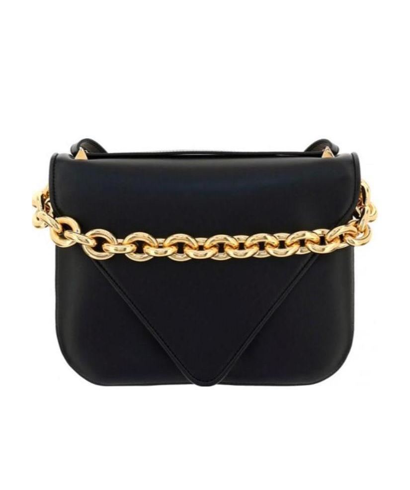 Bottega Veneta Chain-link Detail Crossbody Bag In Black