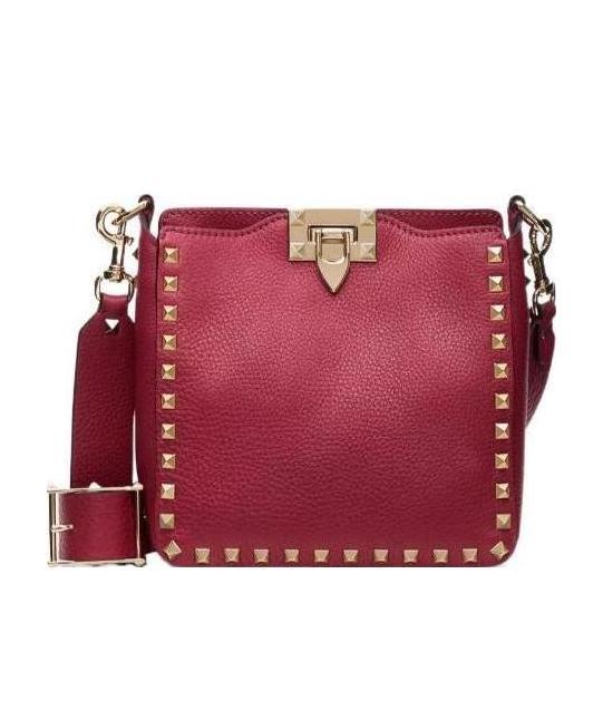 Valentino Mini Rockstud Shoulder Bag In Red