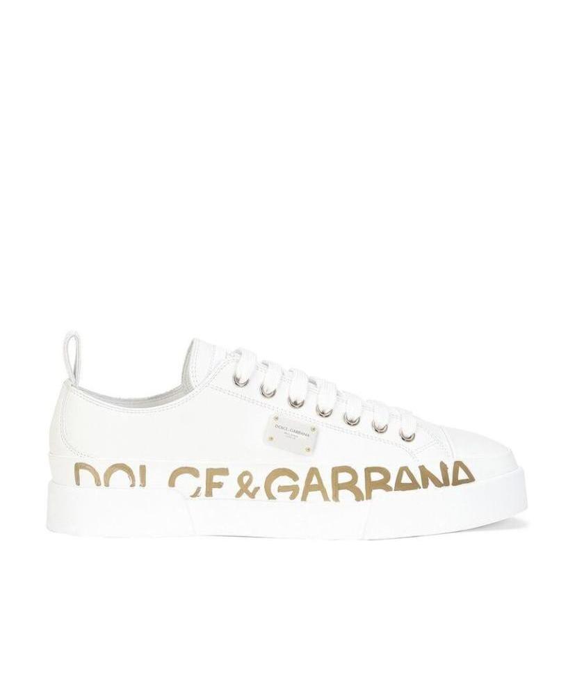 Shop Dolce & Gabbana Logo-print Low-top Sneakers In White