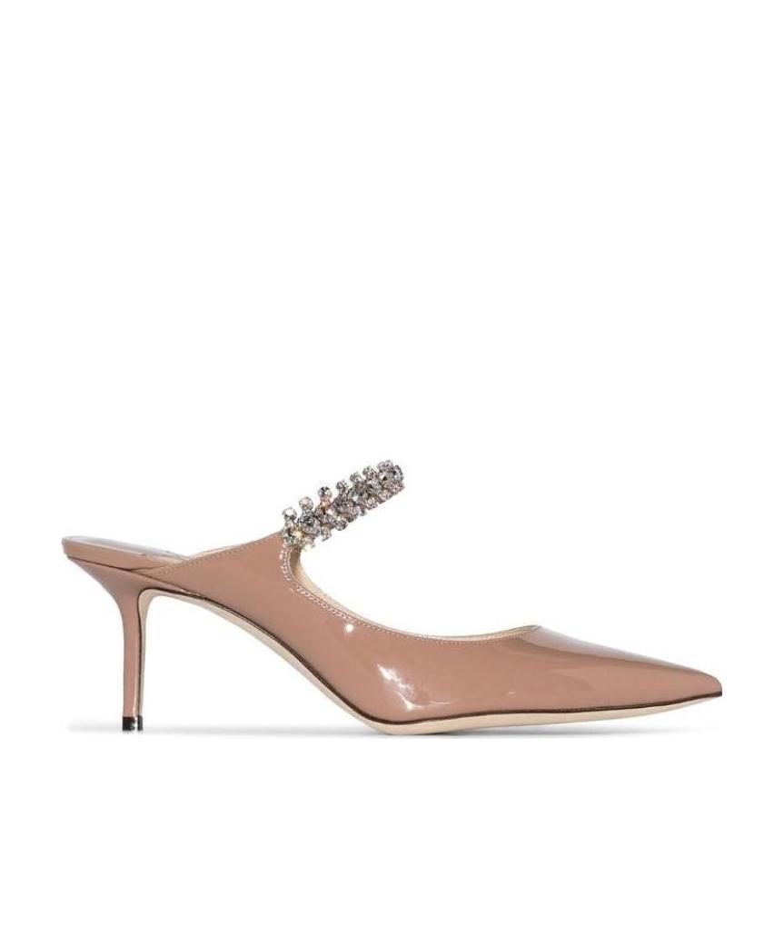 Shop Jimmy Choo Bing Embellished Strap Pumps In Brown