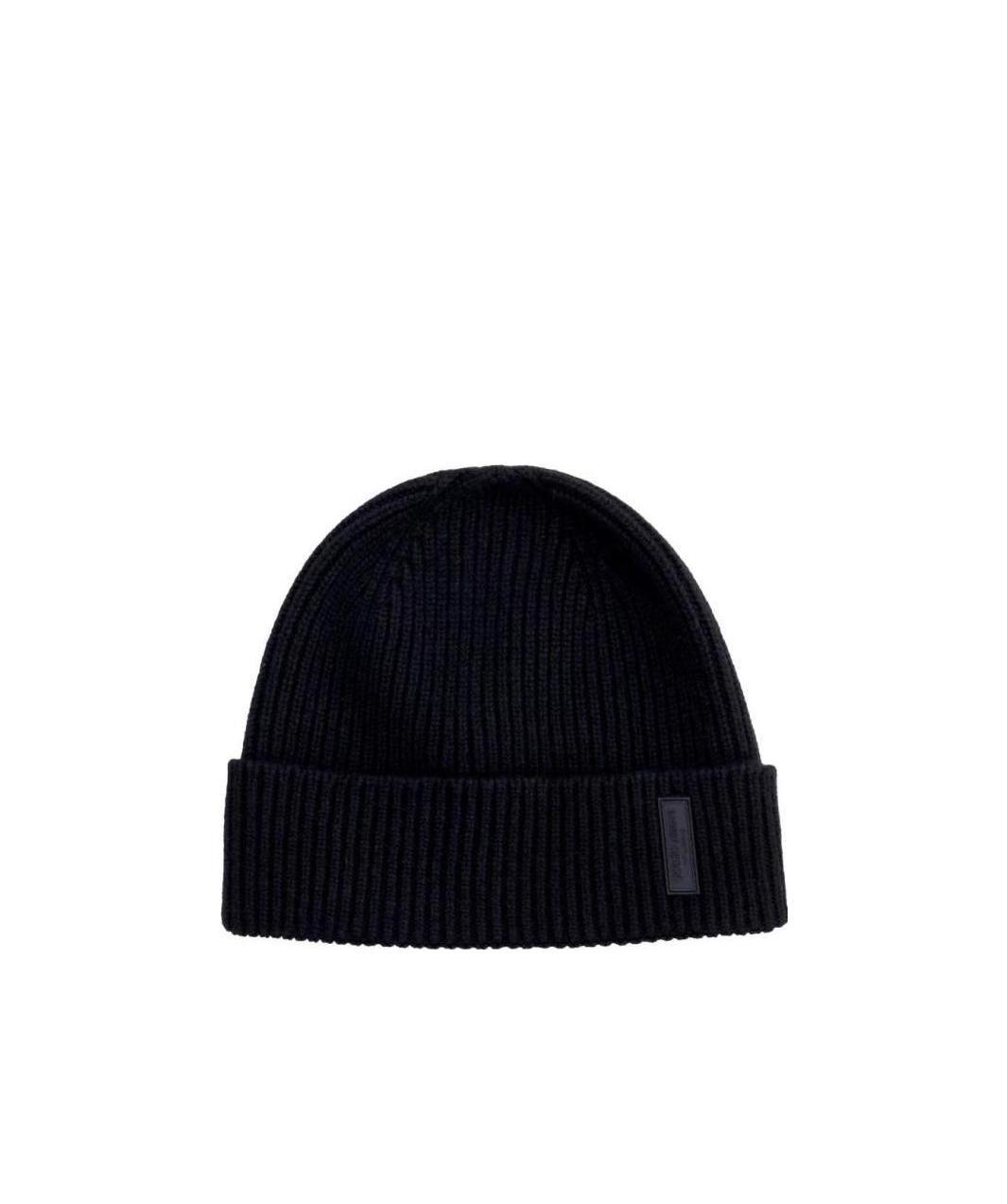 Giorgio Armani Logo-patch Cashmere-knit Beanie In Black