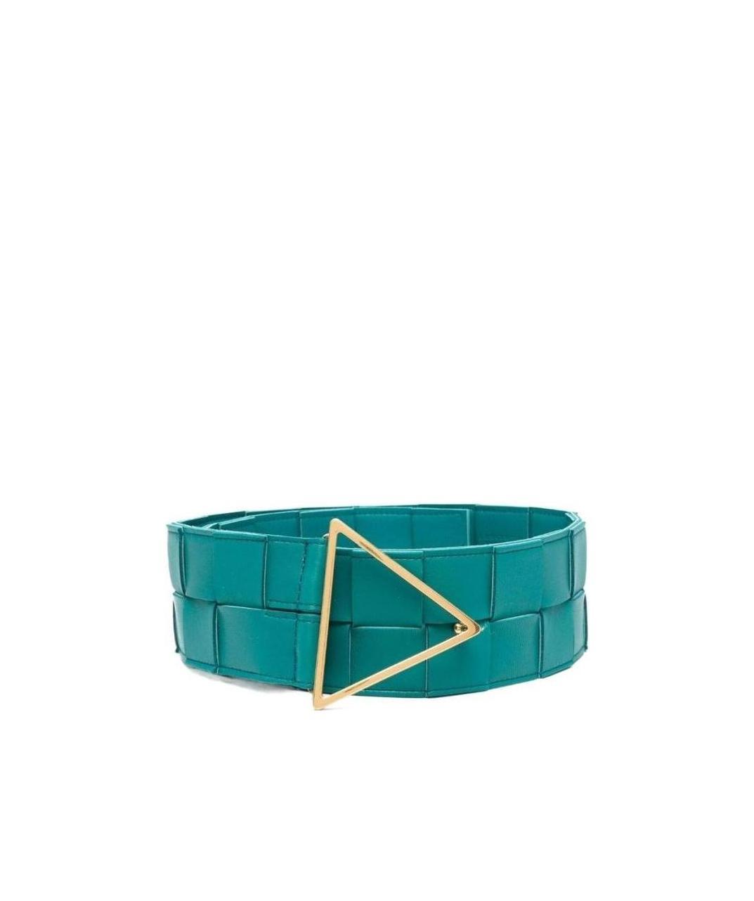 Bottega Veneta Maxi Intreccio Triangle-buckle Belt In Green