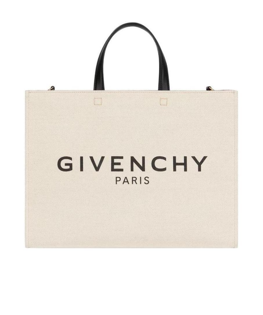 Shop Givenchy Medium G Tote Shopping Bag In Canvas In White