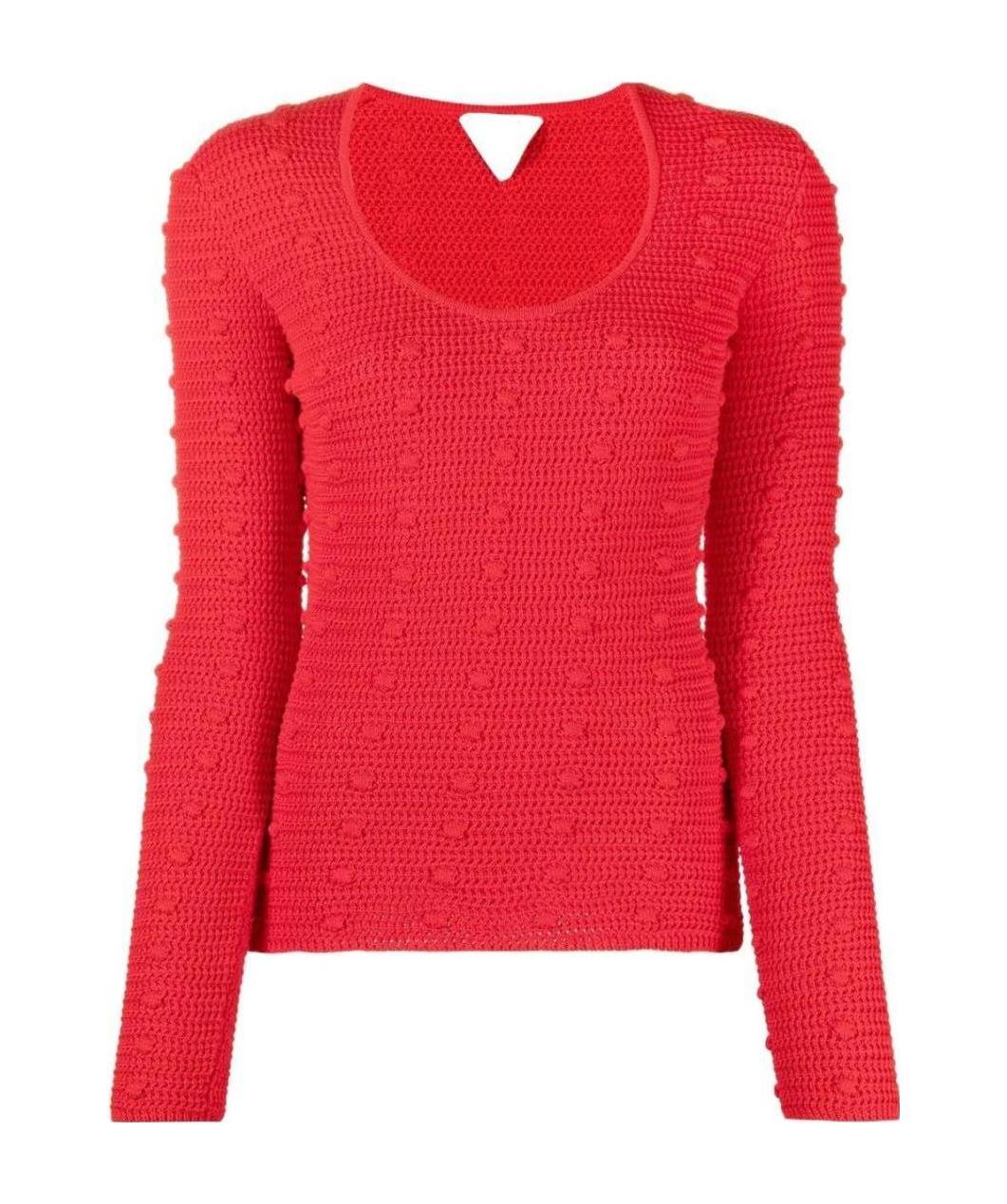 Bottega Veneta Women Red Cotton Sweater