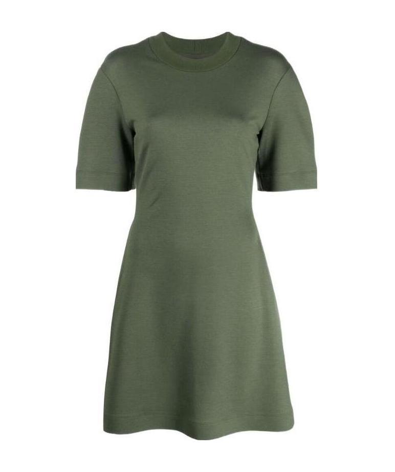 Alexander Mcqueen Rear Logo-print Mini Dress In Green