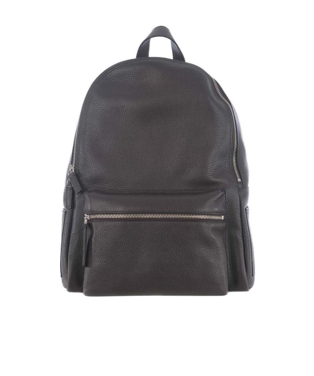 Orciani Micron Grained-leather Backpack In Black