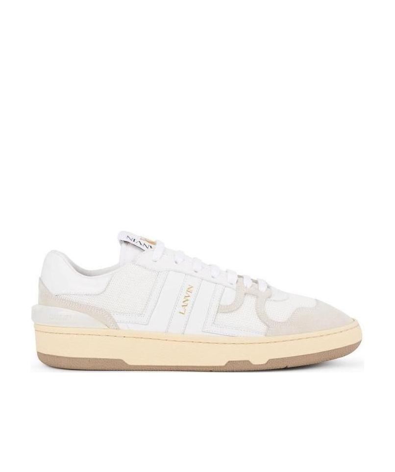Lanvin Clay Leather & Mesh Low-top Sneakers In White