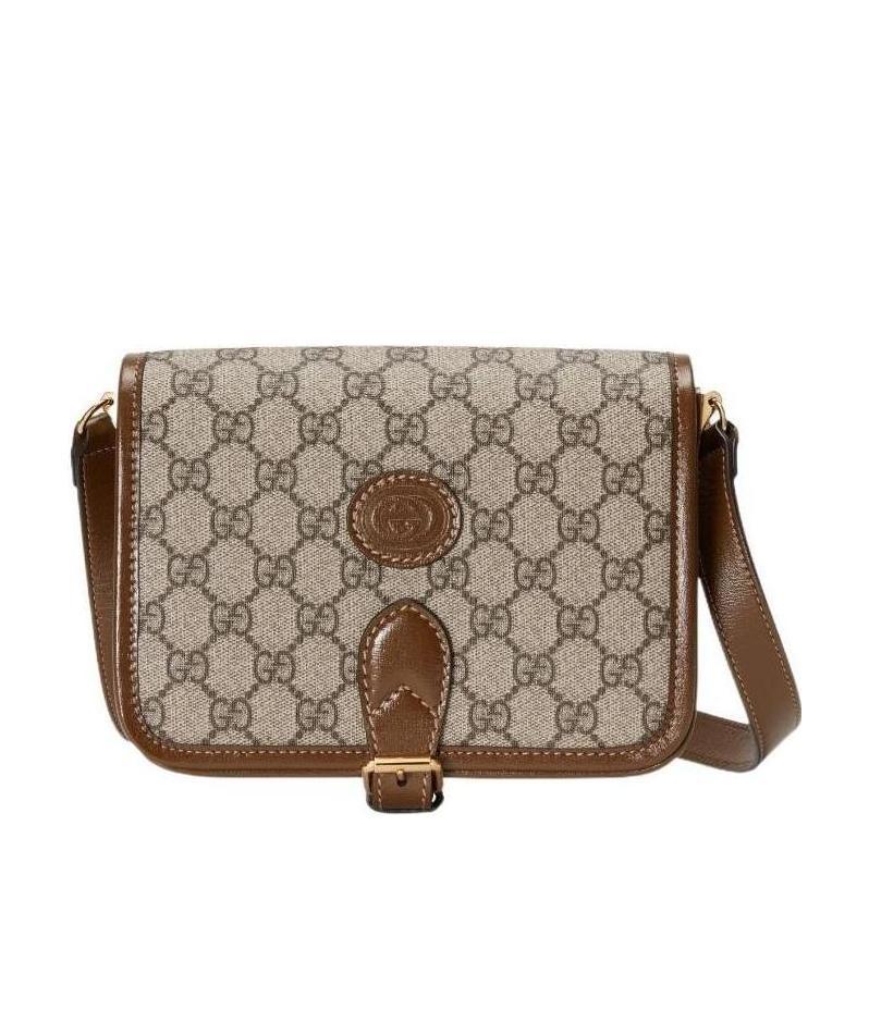 Gucci Men Gg Supreme Fabric Gg Retro Crossbody Bag In Nude