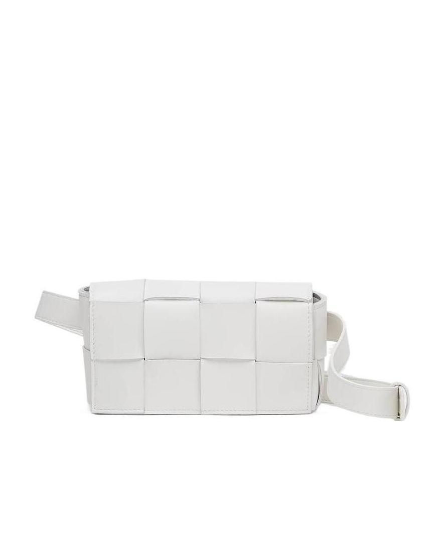Bottega Veneta Mini Braided Leather Waist Bag In White
