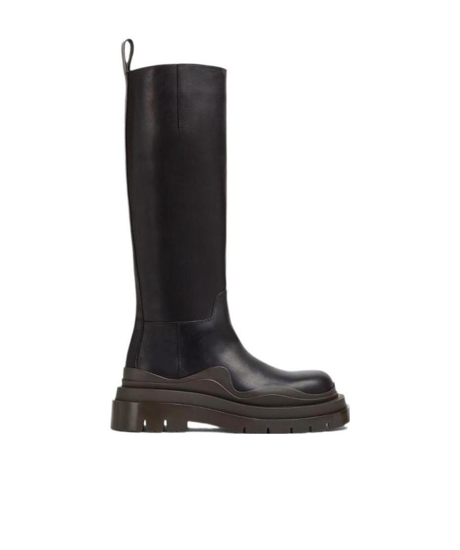 Bottega Veneta Round-toe Knee-high Boots In Black
