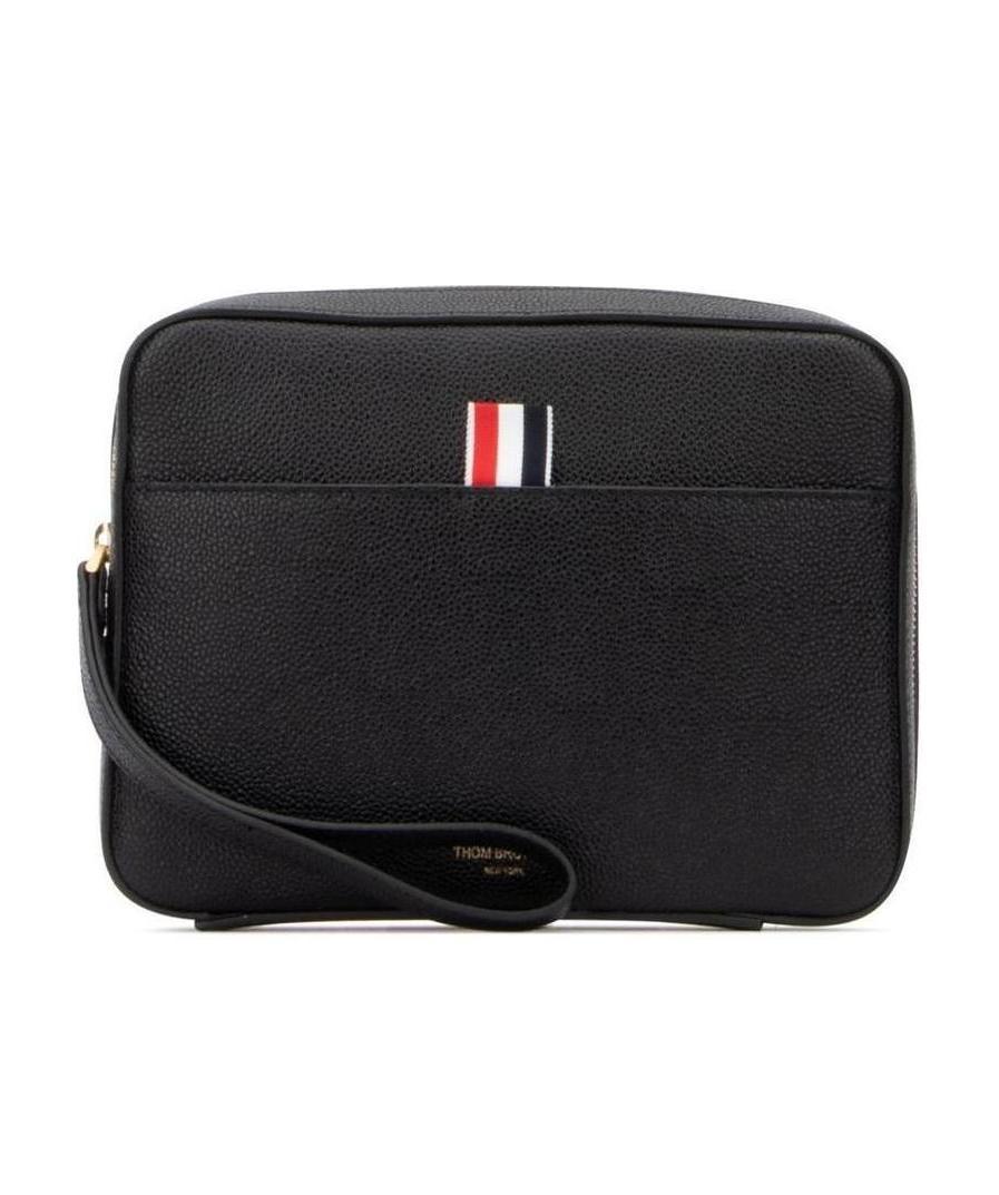 Thom Browne Textured Zip Pouch In Black