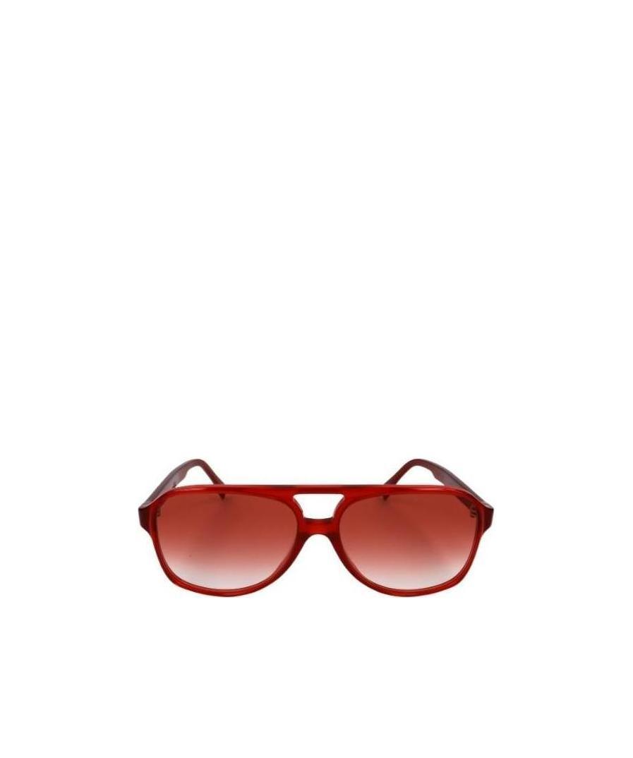 Celine Logo Logo Sunglasses In Red