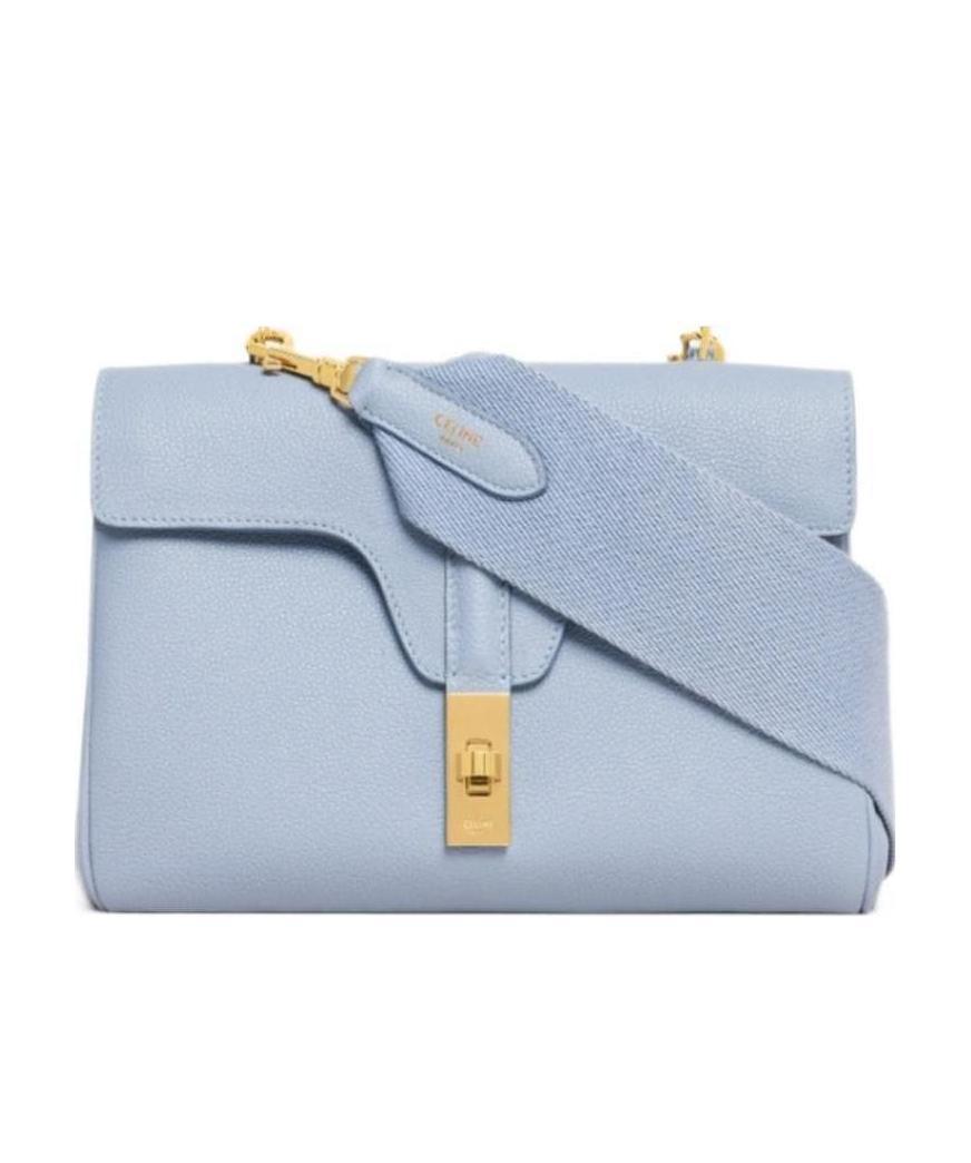 Celine Soft 16 Teen Soft Grain Cowhide Handbag In Blue