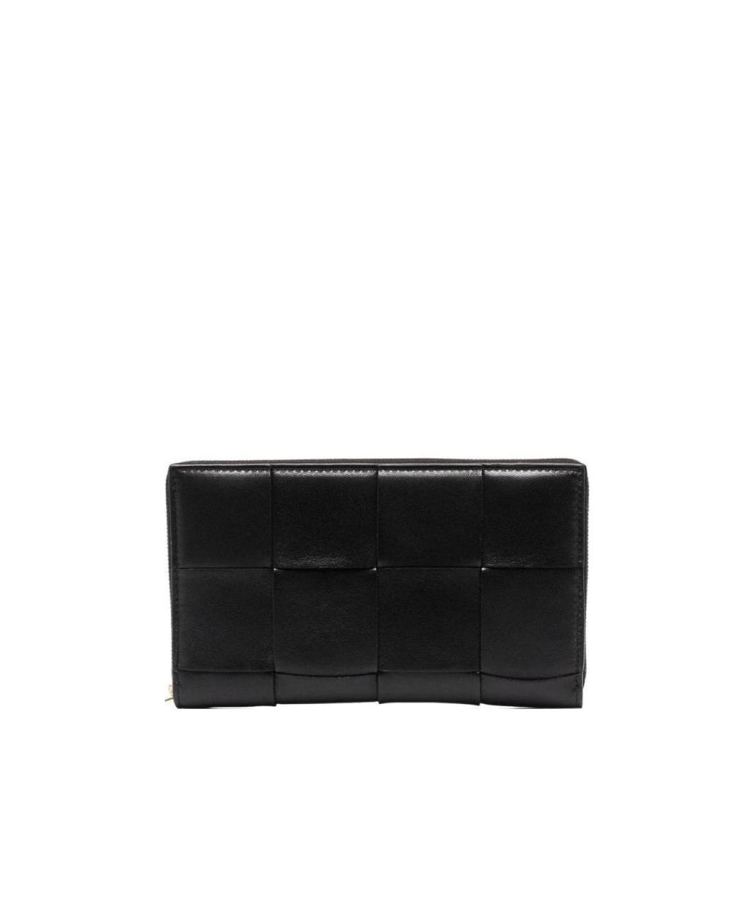 Bottega Veneta Maxi Intrecciato Wallet In Black