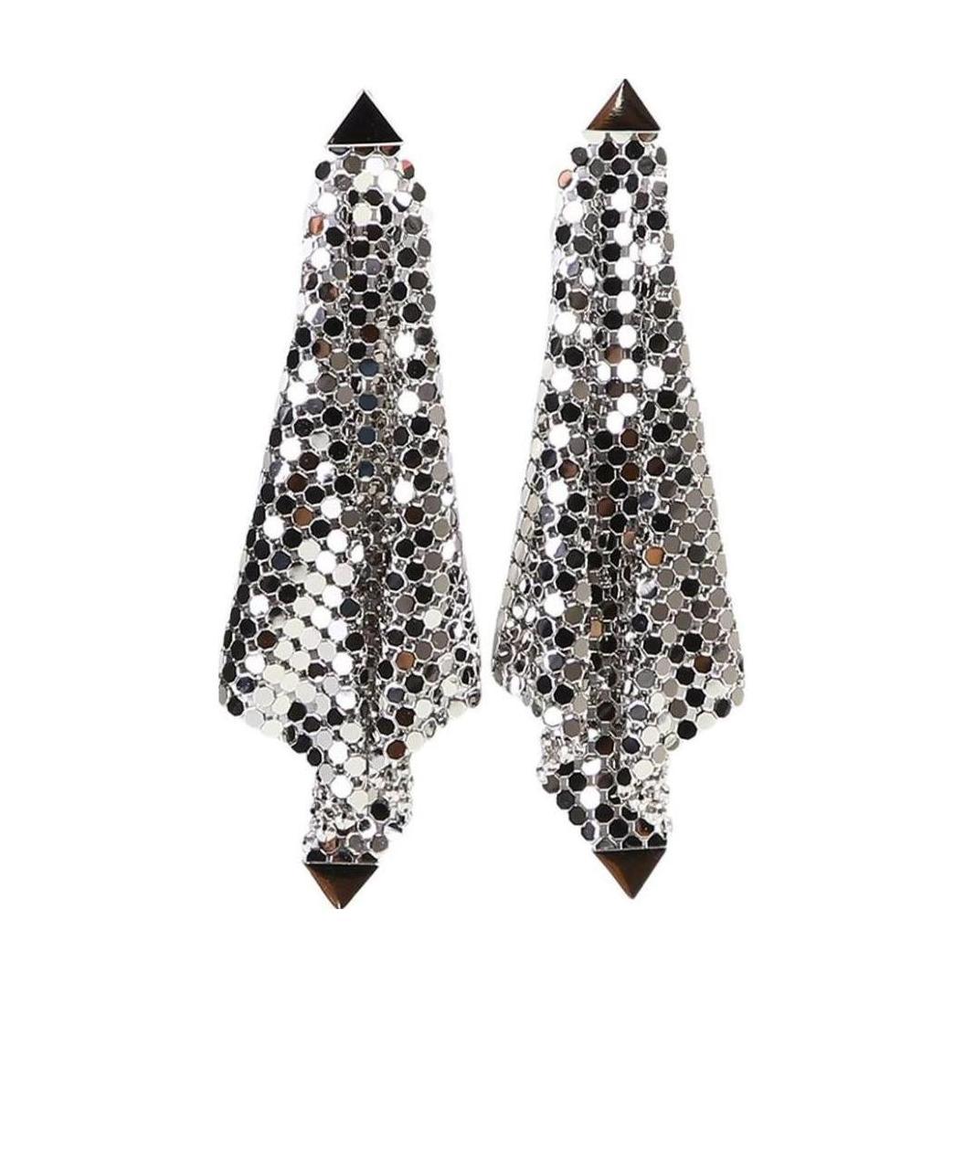 Rabanne Mesh Earrings In Black