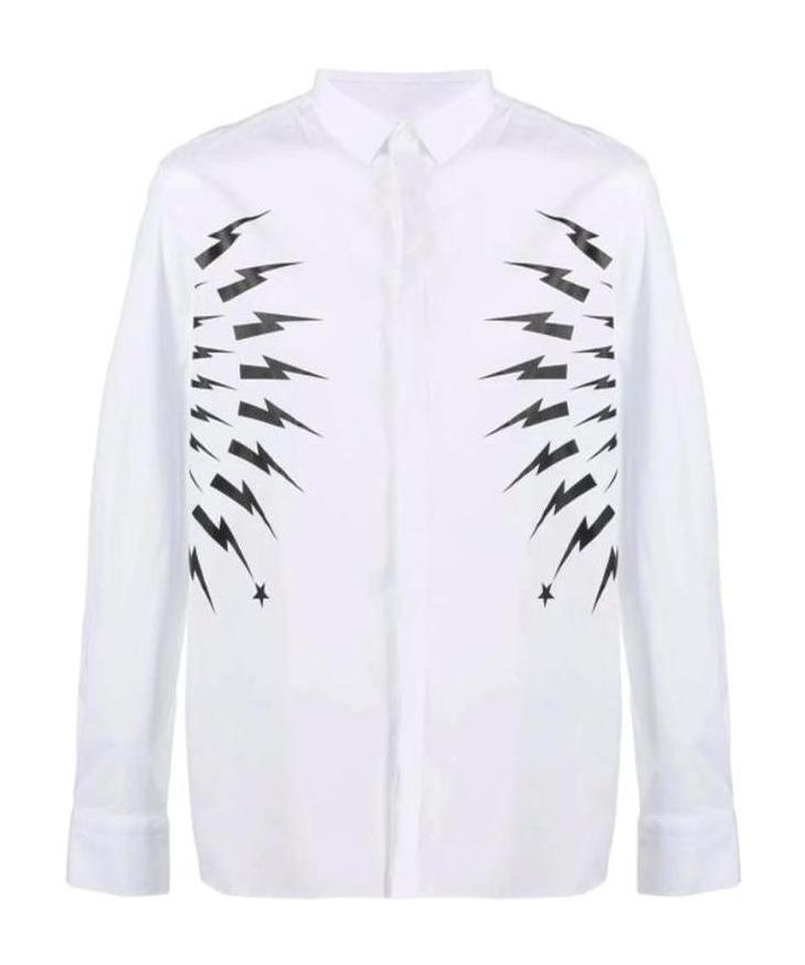 Neil Barrett Thunderbolt-print Cotton Shirt