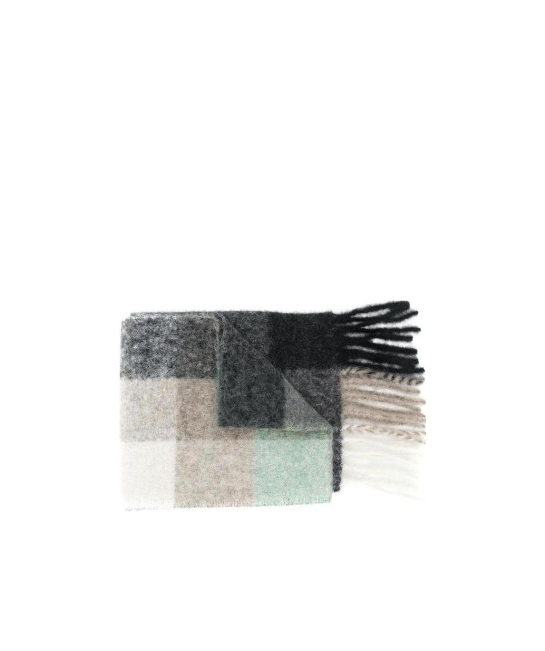 Shop Acne Studios Multi Check Scarf In Gray