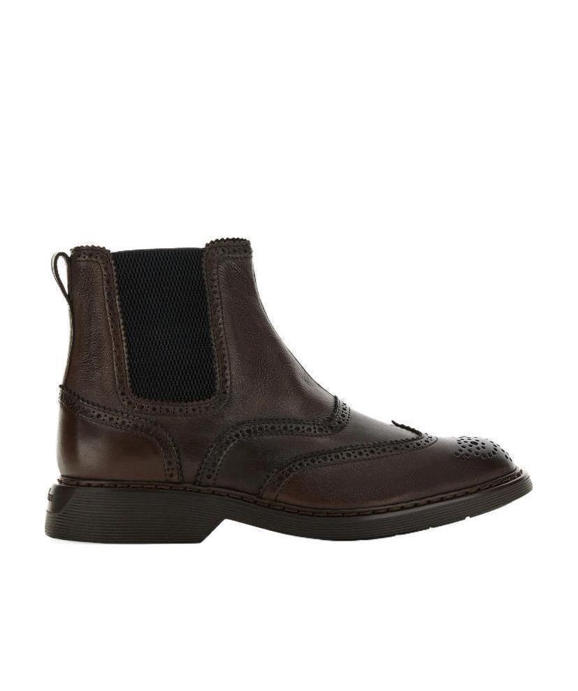 Hogan Elasticated Side-panel Boots In Brown