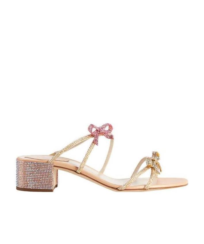 René Caovilla Gem-studded Sandals In Nude