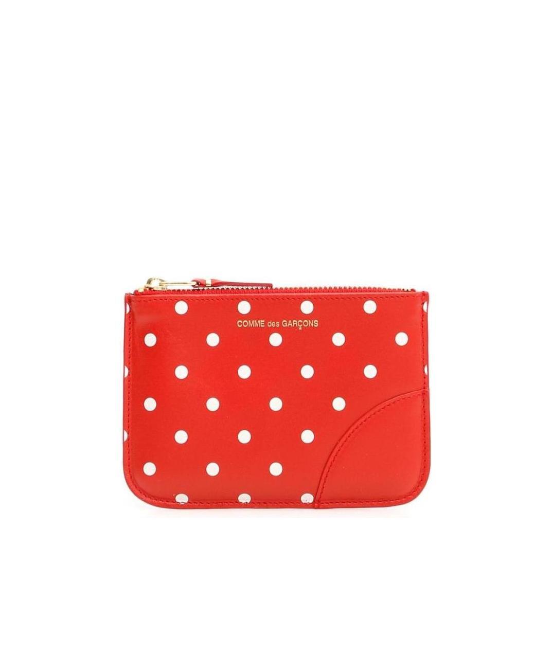 Comme Des Garçons Logo Wallet In Red