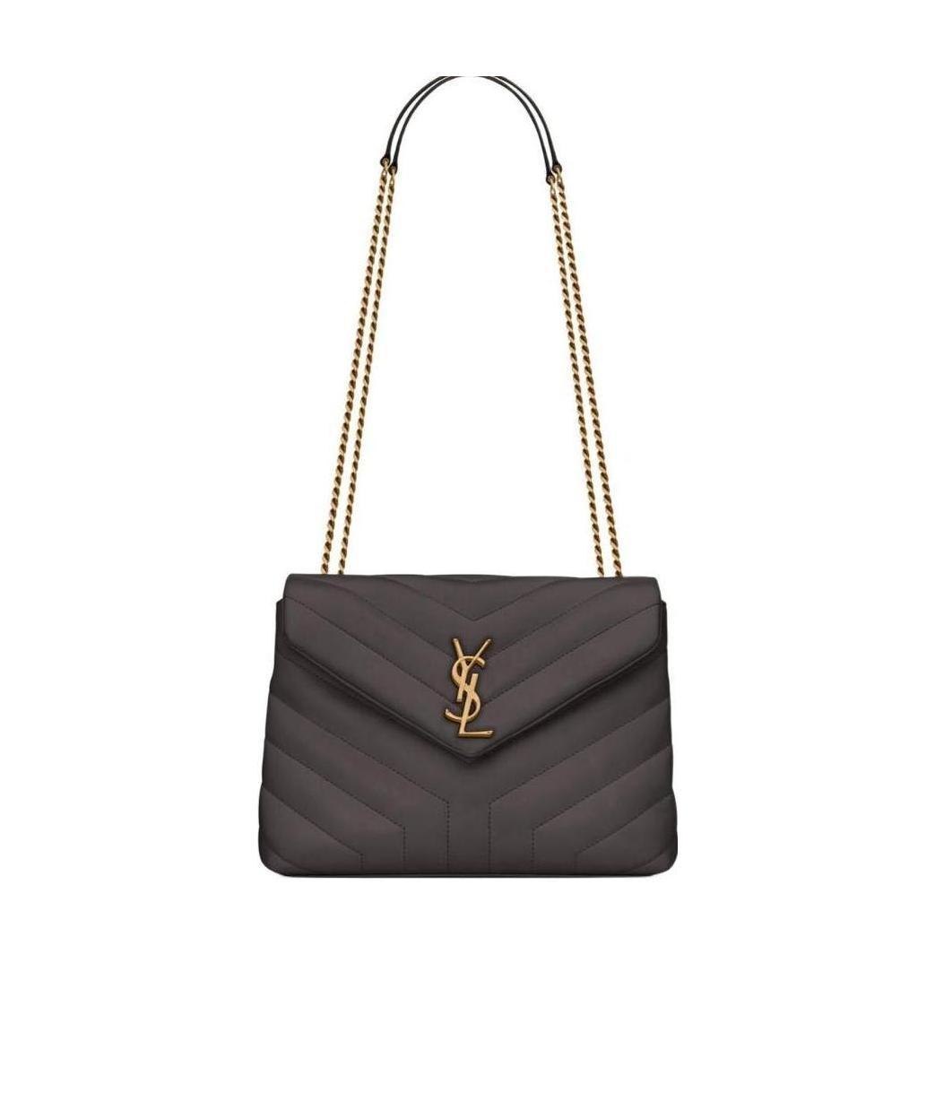 Saint Laurent Loulou Matelassé Small Shoulder Bag In Gray