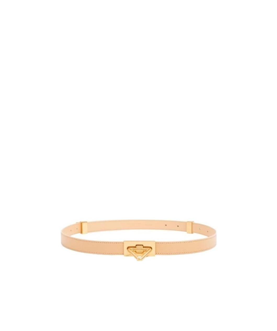 Bottega Veneta Triangle Buckle Belt In Nude