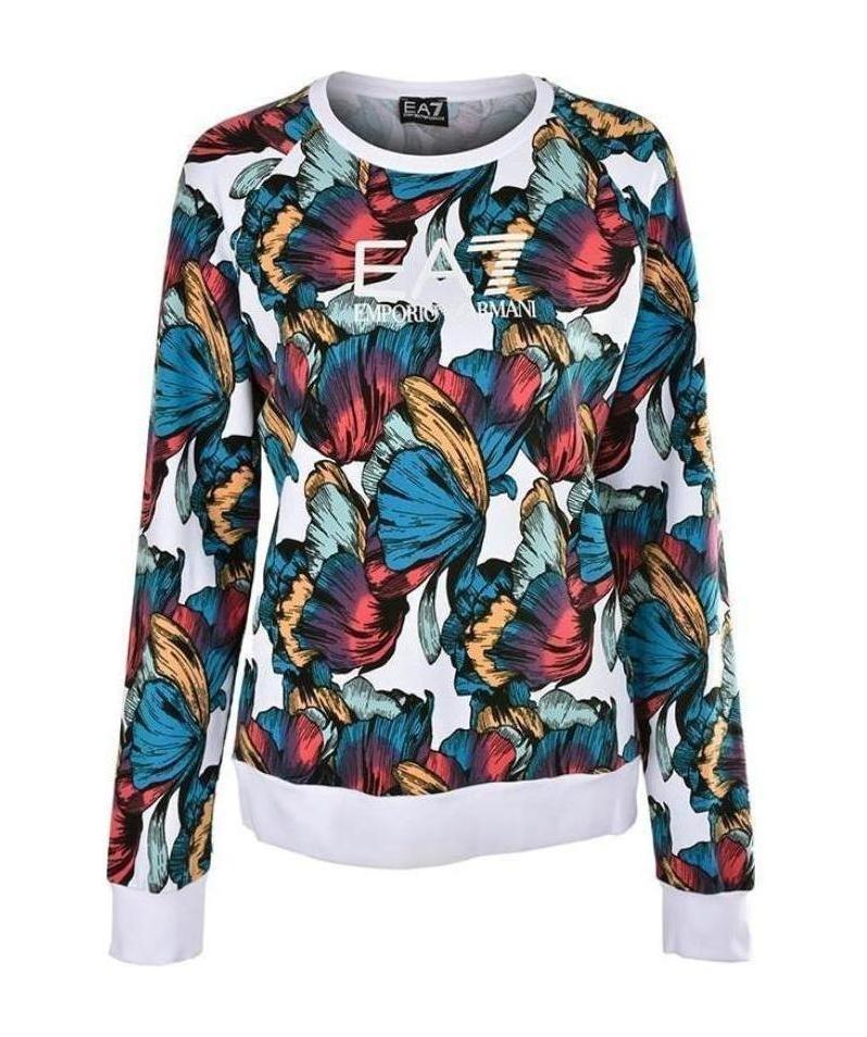 EA7 COTTON PRINTED SWEATER