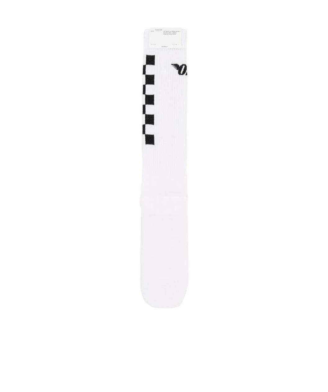 Shop Off-white Checkered Socks In White