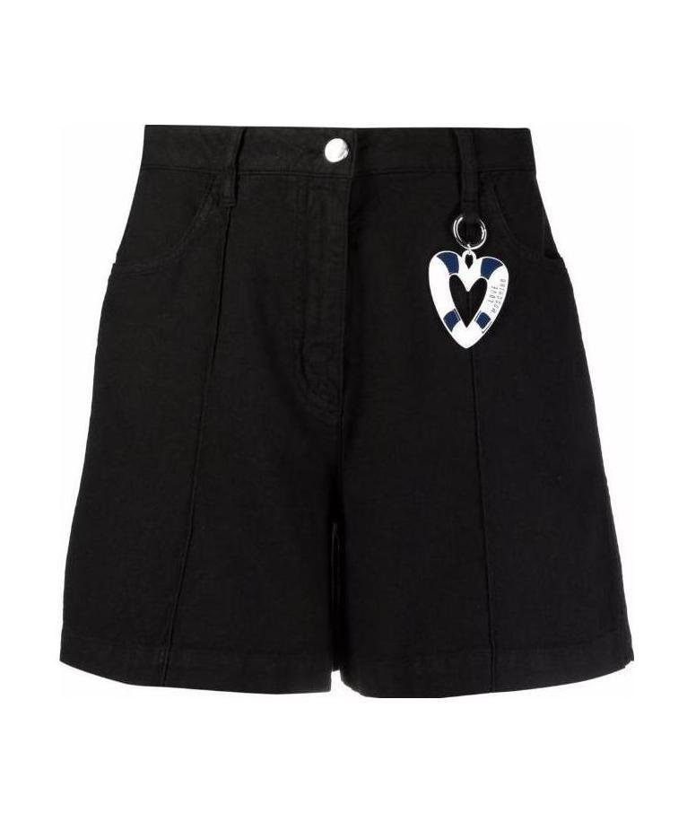 Moschino Heart-shaped Key Chain A Shorts In Black