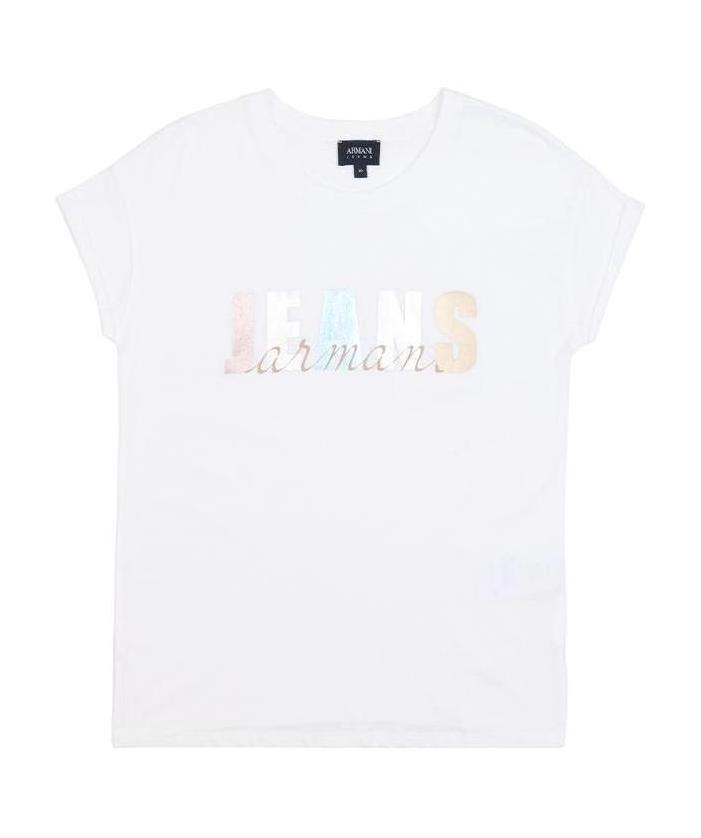 Armani Jeans Logo Printed Pattern T-shirt In White