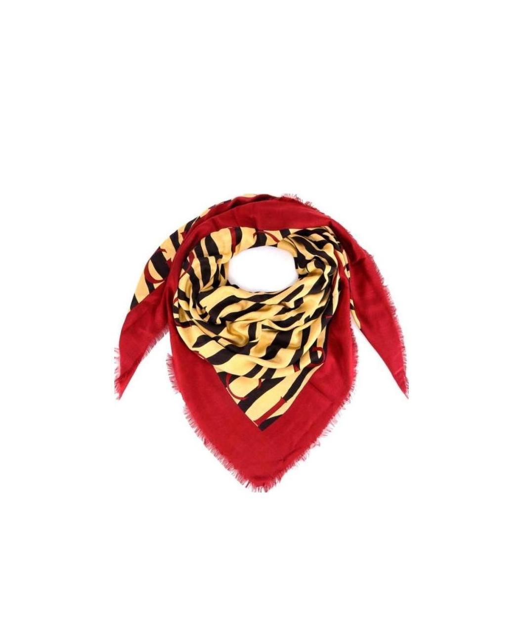 Gucci Tiger Print Scarf In Red