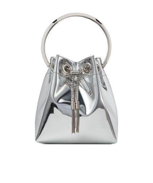 Jimmy Choo Metal Bucket Handbag In White