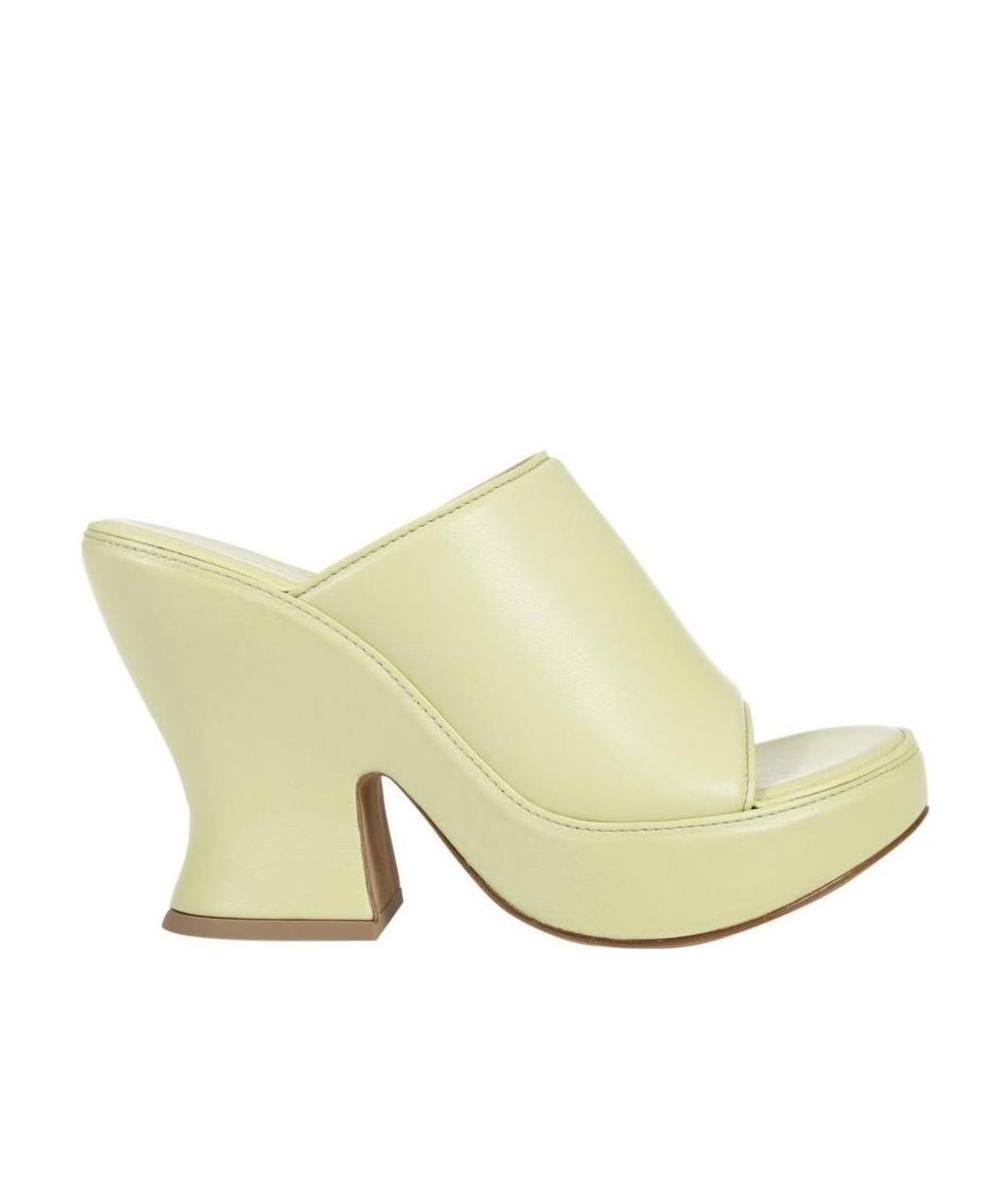 Bottega Veneta 115mm Wedge Platform Mules In Yellow