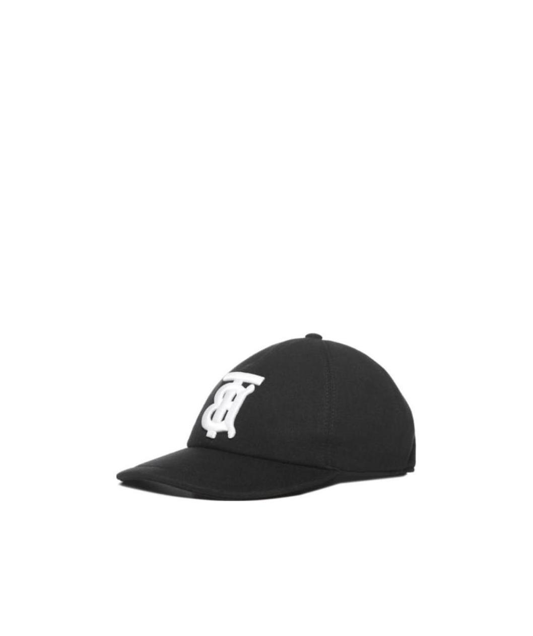 Burberry Monogram Embroidered Baseball Cap In Black